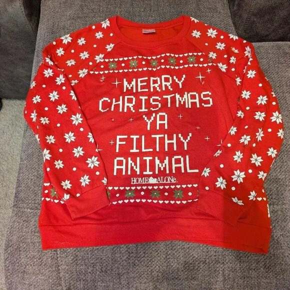 Freeze Tops - Home Alone Merry Christmas Ya Filthy Animal Light Up Sweater L